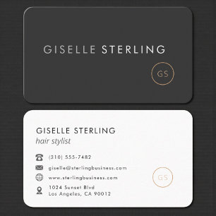 Hair Stylist Black Professional Business Card
