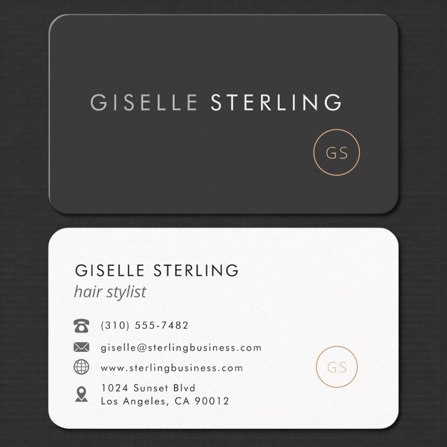 Hair Stylist Black Professional Business Card (Creator Uploaded)