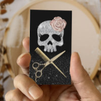 Hair Stylist Black & Silver Skull Beauty Salon 