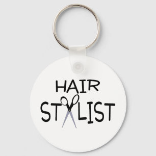 Hair Stylist Black With Scissors Key Ring