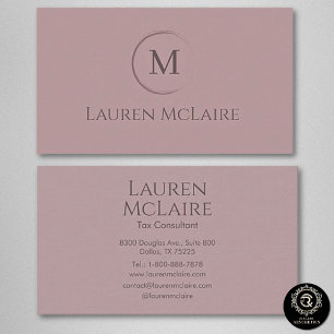 Hair Stylist Blush Monogram Feminine Business Card