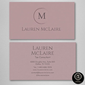 Hair Stylist Blush Monogram Feminine Business Card
