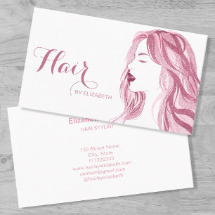 Hair Stylist Blush Pink Glitter Chic Beauty Salon Business Card
