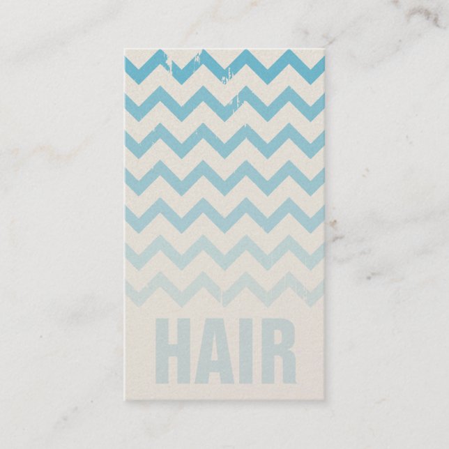 Hair Stylist Business Card - Cracked Blue Ombre (Front)