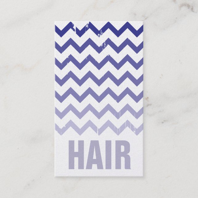 Hair Stylist Business Card - Cracked Indigo Ombre (Front)