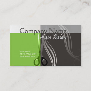 Hair Stylist business card- Green and grey design Card