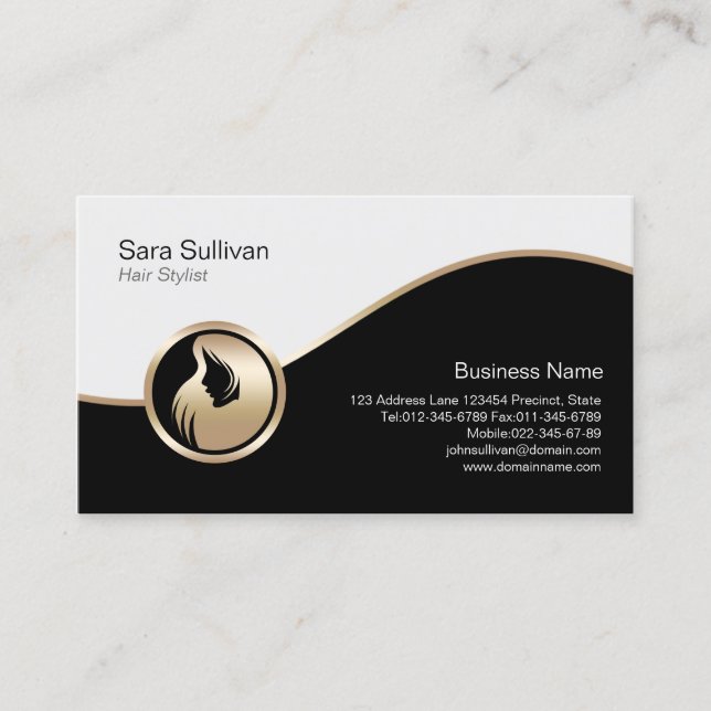 Hair Stylist Business Card Hair Fashion Style Icon (Front)