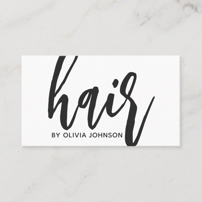 Hair Stylist Business Card l White Modern Minimal (Front)