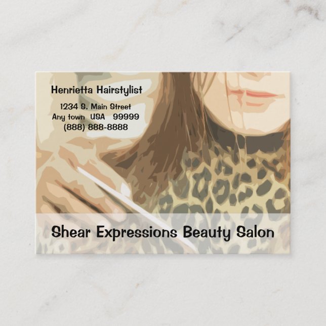 Hair Stylist Business Cards (Front)