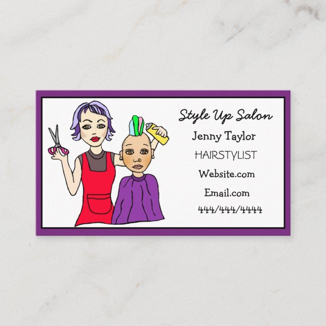 Hair Stylist Business Name Beauty Salon  Business  Card (Front)