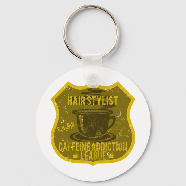 Hair Stylist Caffeine Addiction League Key Ring (Front)