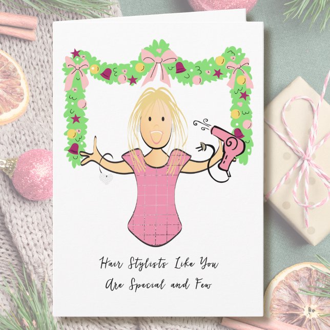 Hair Stylist Cartoon Funny Thank You from Customer Card (Creator Uploaded)