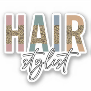 Hair Stylist Cheetah Typography Hairdresser Gift