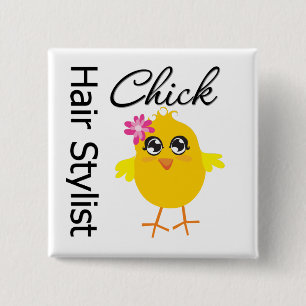 Hair Stylist Chick 15 Cm Square Badge
