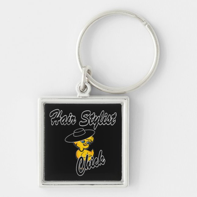 Hair Stylist Chick #4 Key Ring (Front)