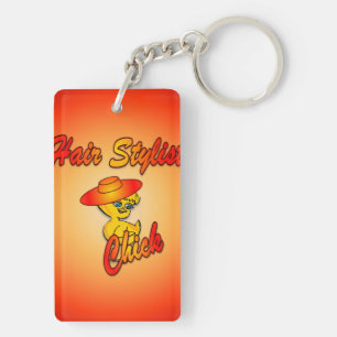 Hair Stylist Chick #5 Key Ring