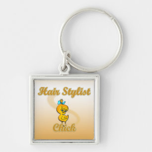 Hair Stylist Chick Key Ring