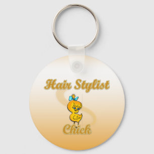 Hair Stylist Chick Key Ring
