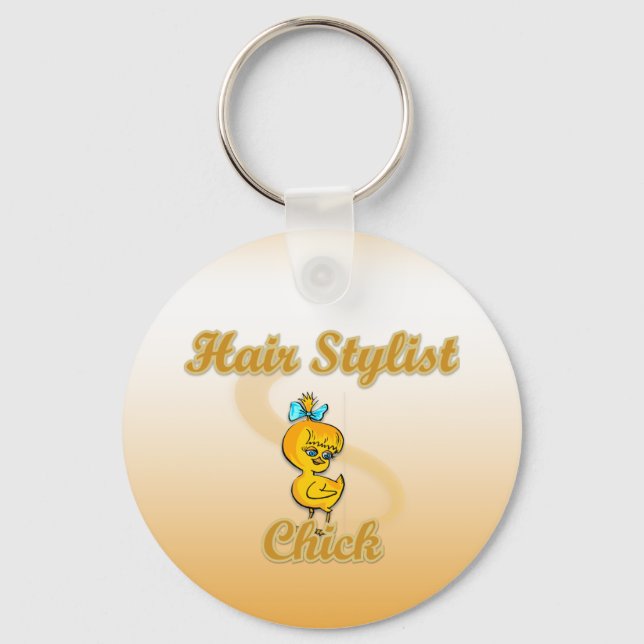 Hair Stylist Chick  Key Ring (Front)
