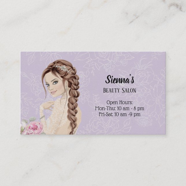 Hair stylist choose background colour business card (Front)