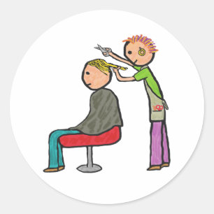 Hair Stylist Classic Round Sticker