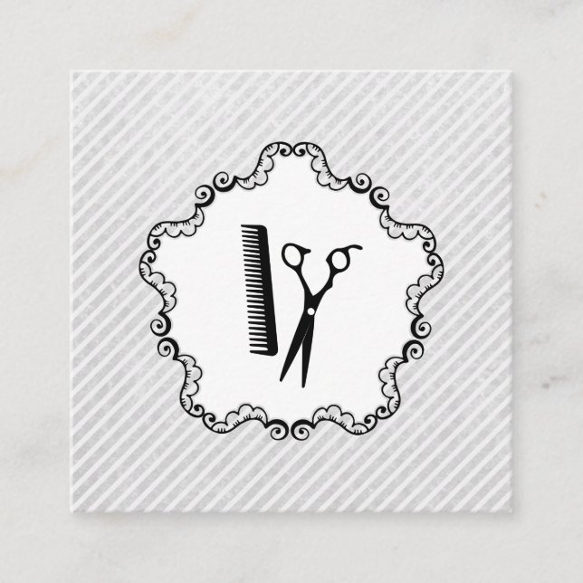 Hair Stylist Comb and Scissors Appointment Card (Front)
