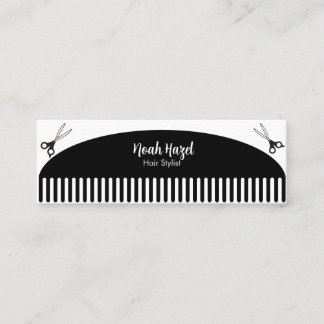 Hair stylist comb hair salon mini Business Card