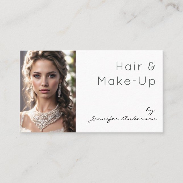 Hair Stylist Cosmetologist Make-Up Wedding Bridal Business Card (Front)
