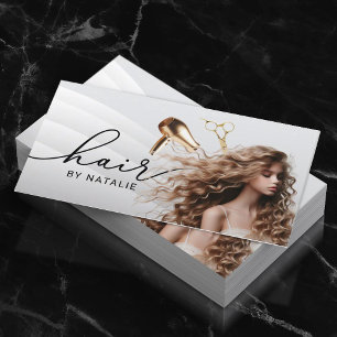 Hair Stylist Curly Hair Care Beauty Salon Business Card