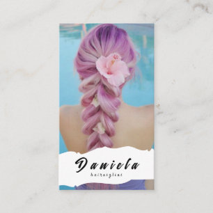 Hair Stylist Cute Scissor Minimalist Blush Pink Business Card