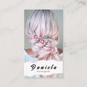 Hair Stylist Cute Scissor Minimalist Blush Pink Business Card