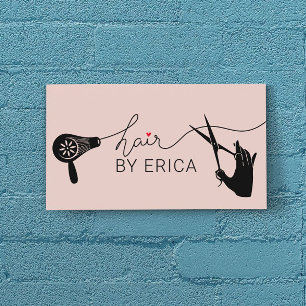 Hair Stylist Cute Typography Blush Pink Salon Business Card