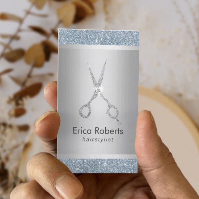 Hair Stylist Dusty Blue Silver Glitter Appointment (Creator Uploaded)