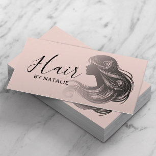 Hair Stylist Elegant Blush Pink Beauty Salon Business Card