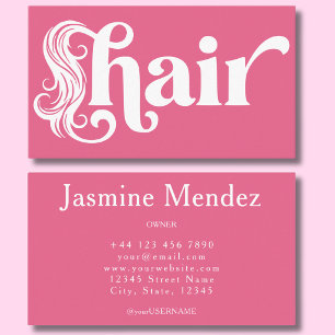 Hair Stylist Elegant Bright Pink Hairdresser Salon Business Card