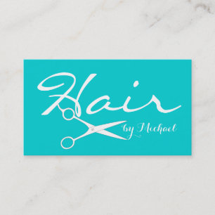 Hair Stylist Elegant Dark Turquoise Background #2 Business Card