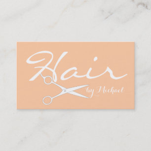 Hair Stylist Elegant Deep Peach Background Business Card