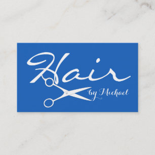 Hair Stylist Elegant Denim Background Business Card