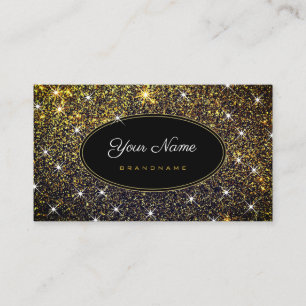 Hair Stylist Elegant Golden Glitter Luminous Stars Business Card