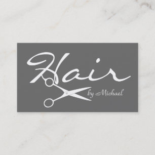 Hair Stylist Elegant Grey Background Business Card