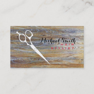 Hair Stylist Elegant Modern Wood #5 Business Card