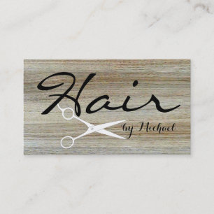 Hair Stylist Elegant Wood Grain Background #4 Business Card