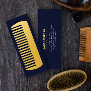 Hair stylist Faux Gold Comb Hair Salon Mini Business Card