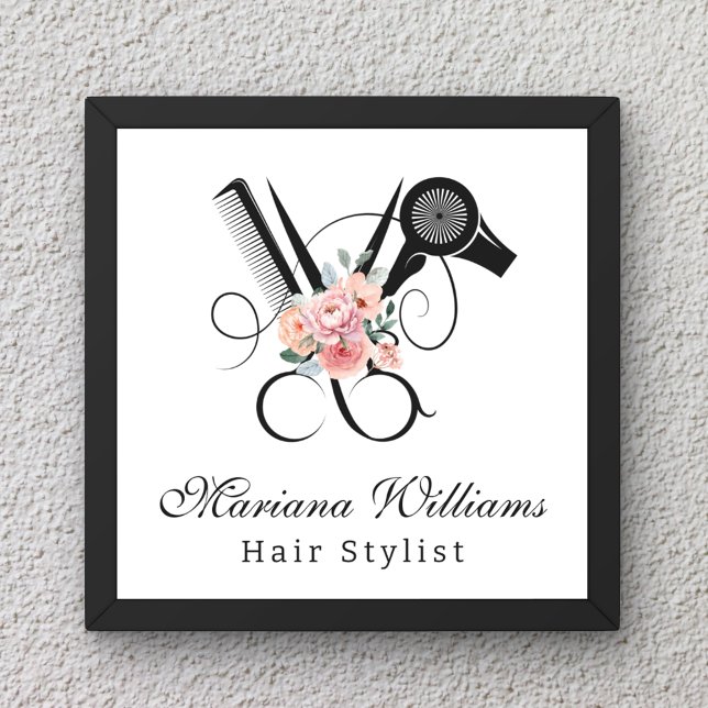 hair stylist floral Scissors stylish beauty salon Poster (Creator Uploaded)