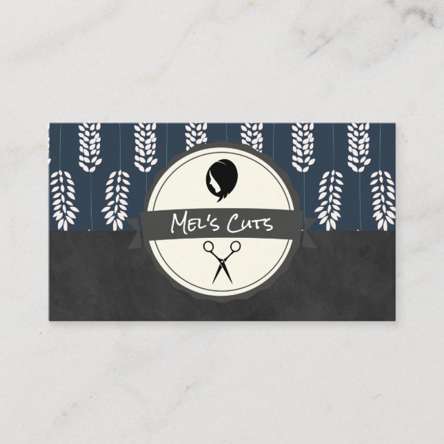 Hair Stylist | Flower Pattern Botanical Pattern Business Card (Front)