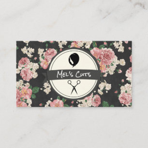 Hair Stylist Flower Pattern Business Card