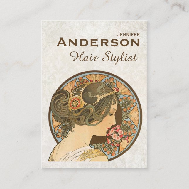 Hair Stylist Flowers Beauty CC0766 Business Card (Front)