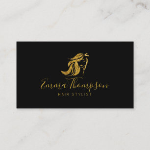 Hair stylist Glitter gold Luxury Business Card