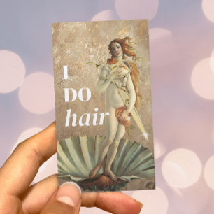 Hair Stylist Goddess & Gold Scissor Beauty Salon Business Card