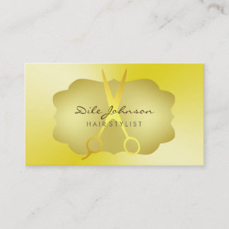 Hair Stylist Gold Glitter Saloon Professional Business Card